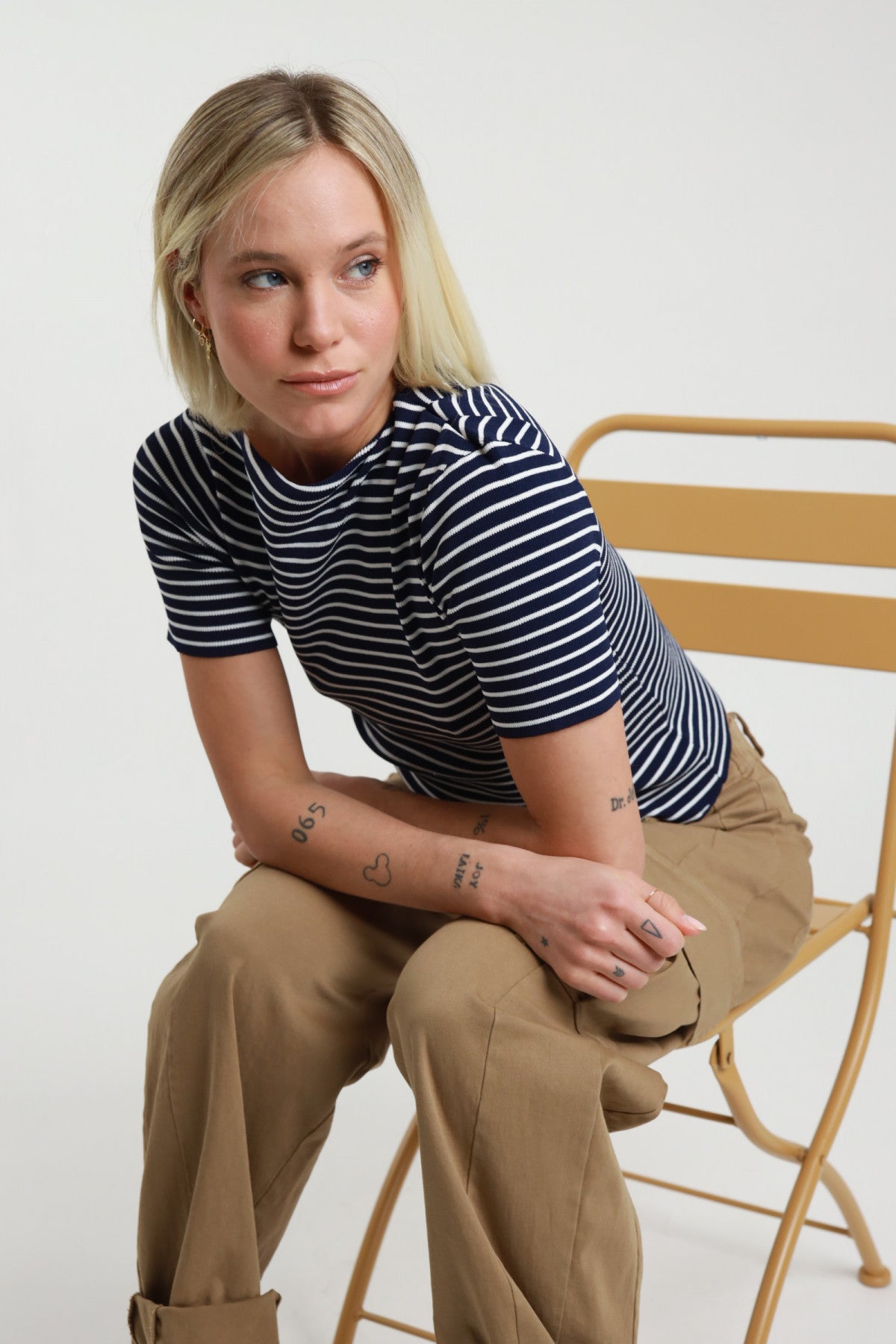 SUSY MIX MAGLIA RIGATA BLU