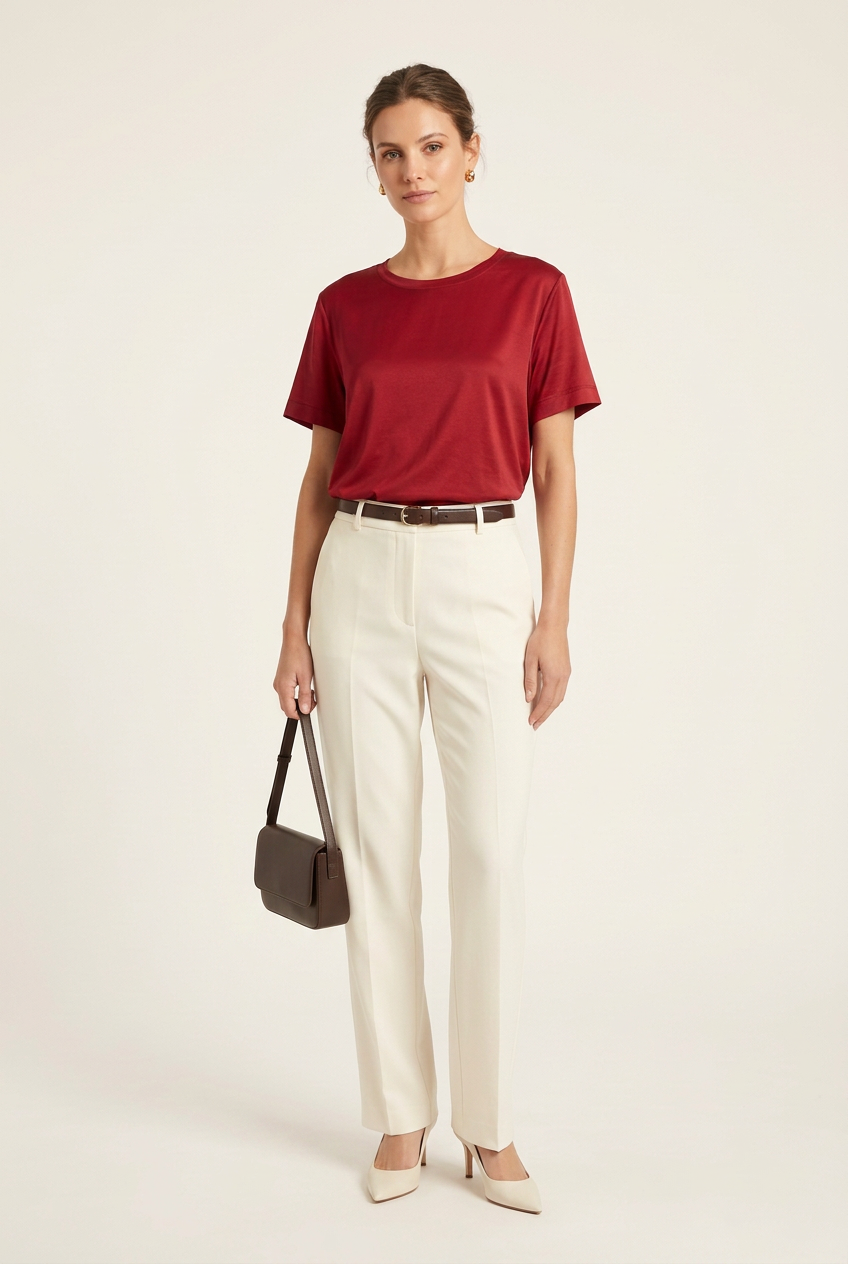 VICOLO T-SHIRT IN RASO ROSSO