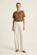 VICOLO T-SHIRT IN RASO MARRONE