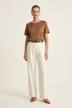 VICOLO T-SHIRT IN RASO MARRONE