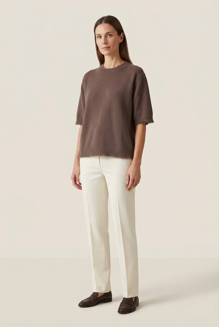 SUSYMIX MAGLIA COLLO ECOPELLICCIA MARRONE M332