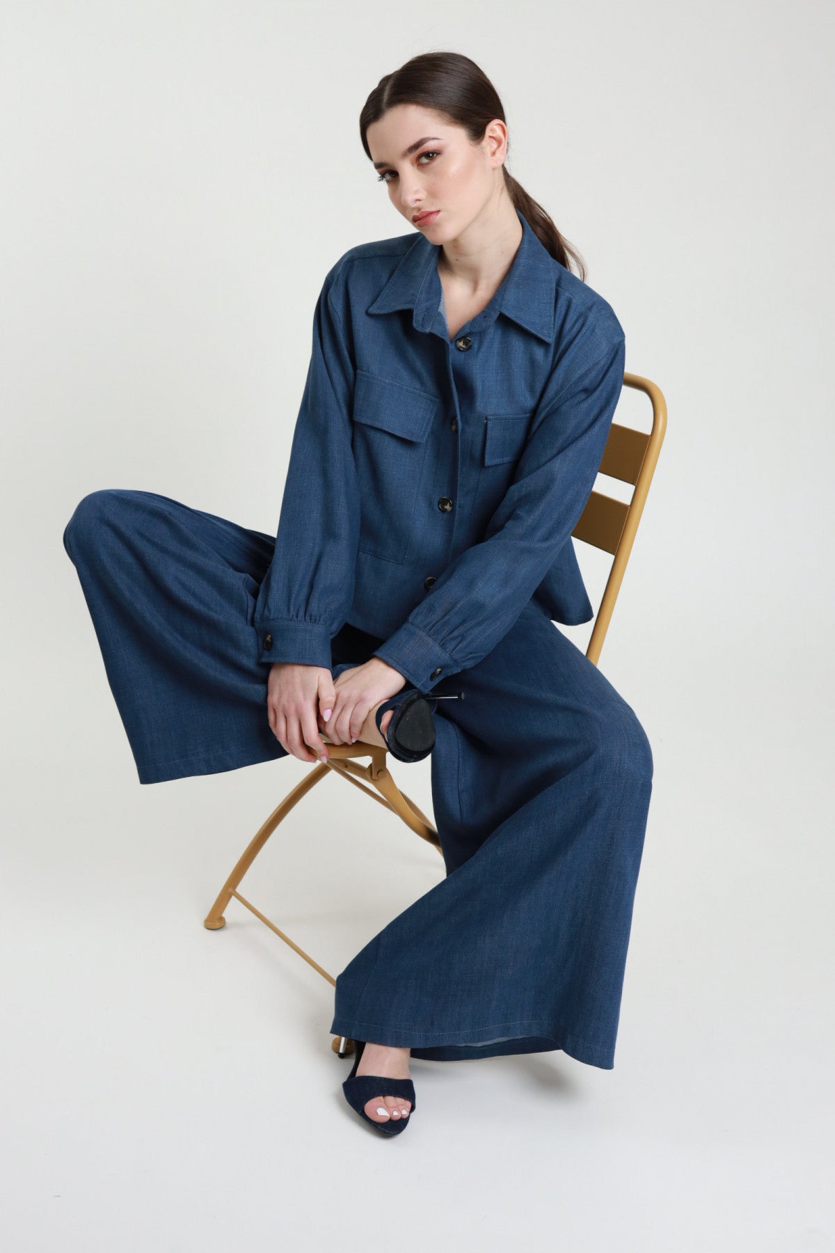 SUSY MIX PANTALONI PALAZZO JEANS S12132L