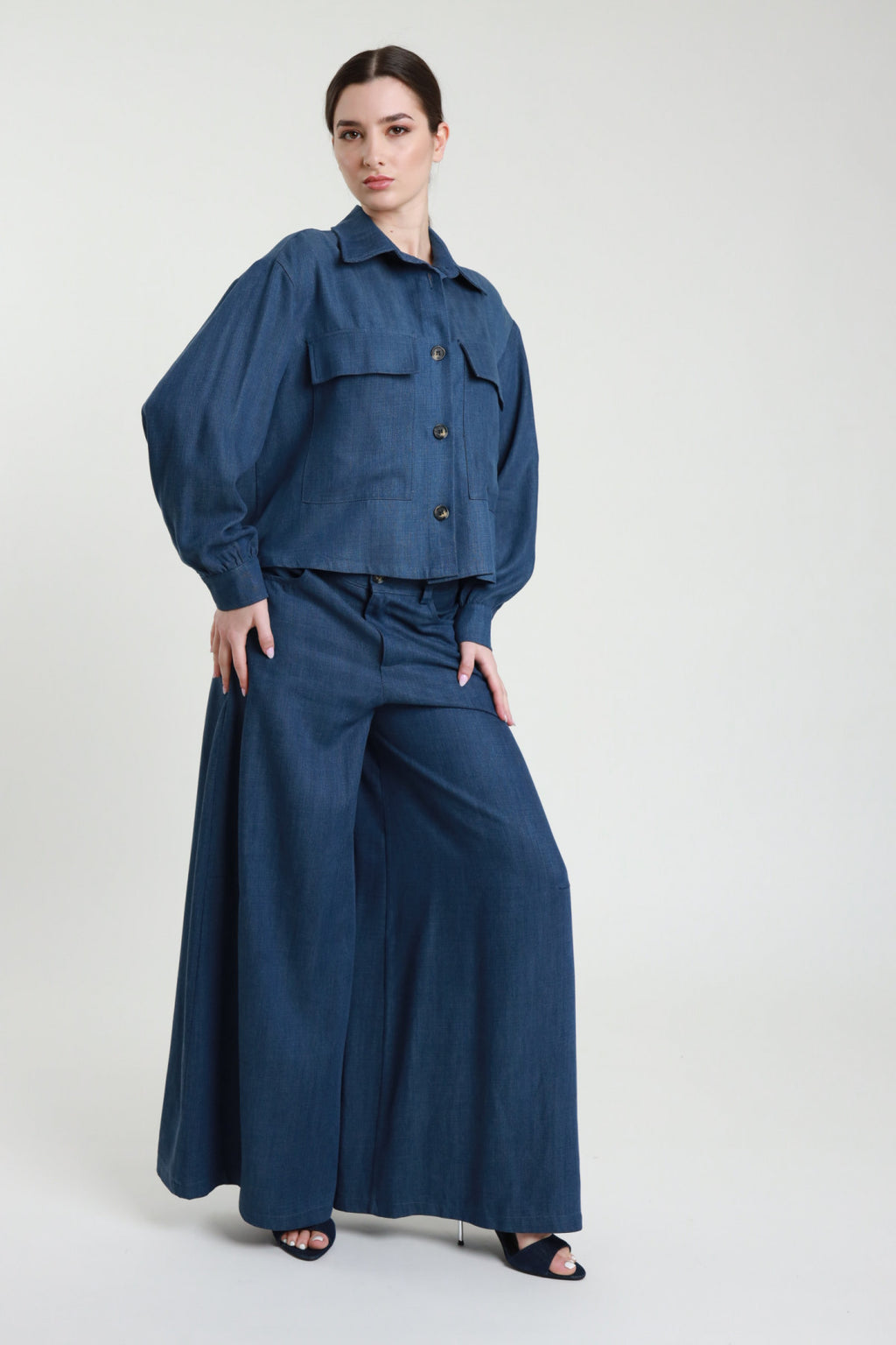 SUSY MIX PANTALONI PALAZZO JEANS S12132L