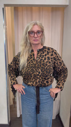 VICOLO MAGLIA BOMBER ANIMALIER FRANGE