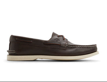 SPERRY BARCA UOMO BROWN SUOLA BIANCA