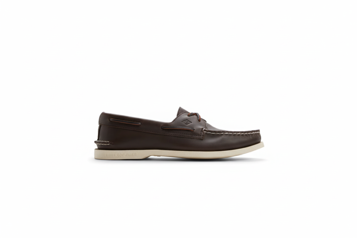 SPERRY BARCA UOMO BROWN SUOLA BIANCA