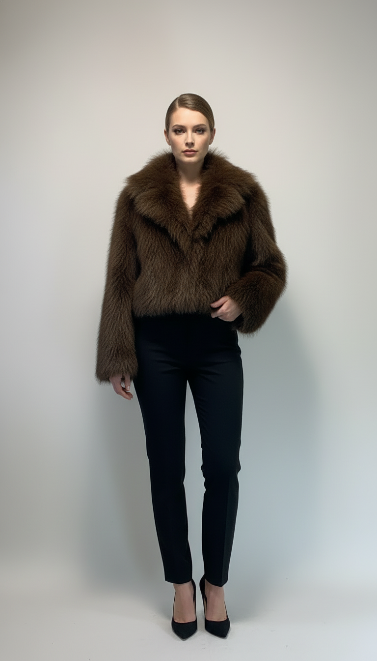 Pelliccia eco testa di moro scuro Lineaelle