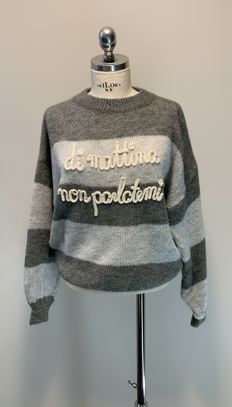 Maglia  " di mattina non parlatemi"righe Lineaelle