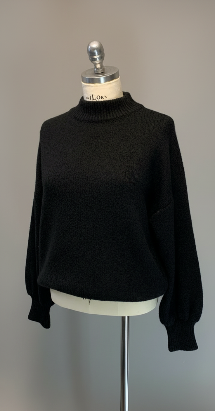 Maglia girocollo nera Lineaelle