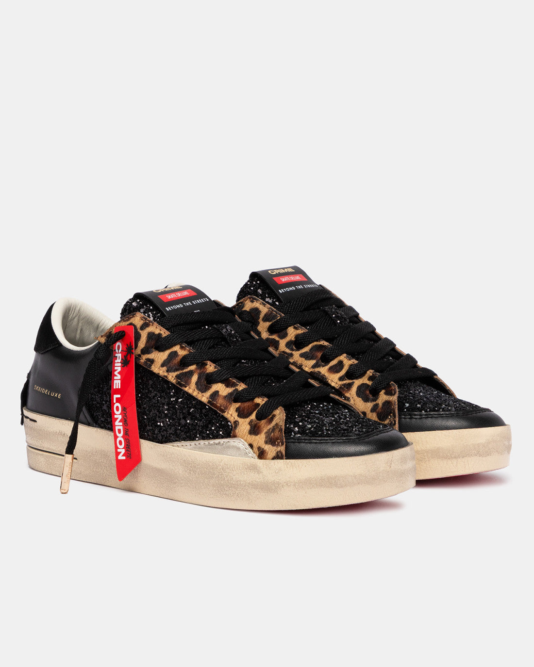 Crime london donna  SK8 DELUXE BLACK CHEETAH cod. 25114AA8.20