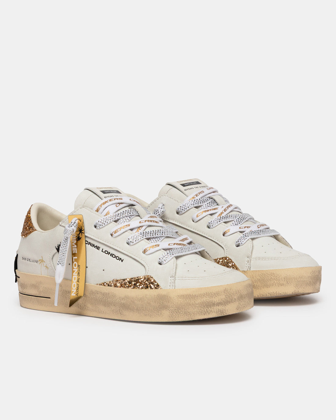 CRIME LONDON SK8 SAVAGE WHITE GOLD DONNA