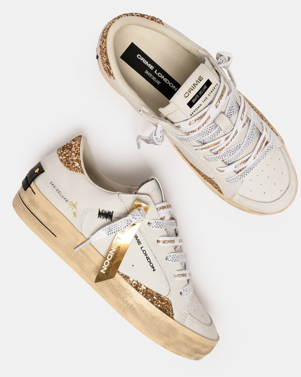 CRIME LONDON SK8 SAVAGE WHITE GOLD DONNA