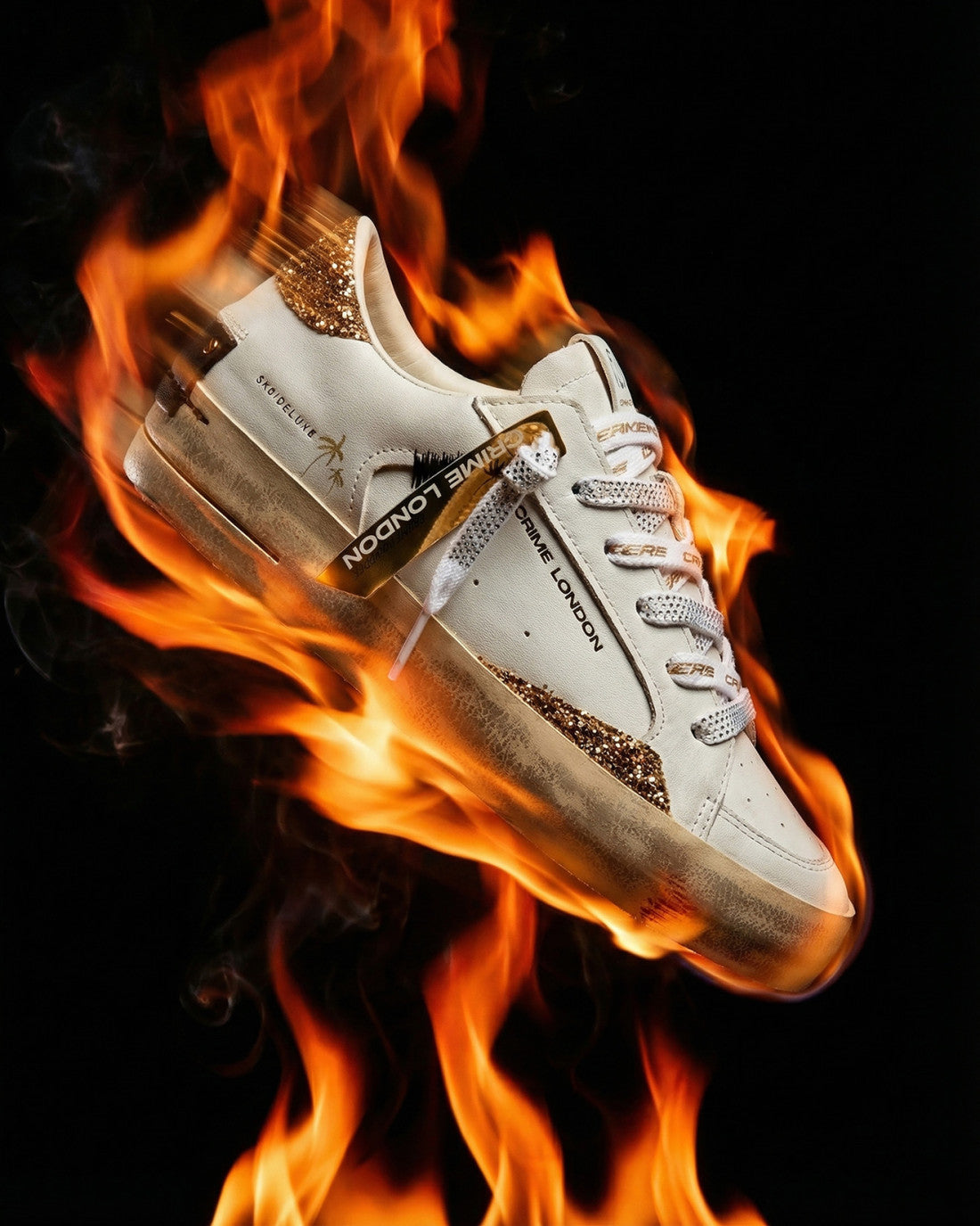 CRIME LONDON SK8 SAVAGE WHITE GOLD DONNA