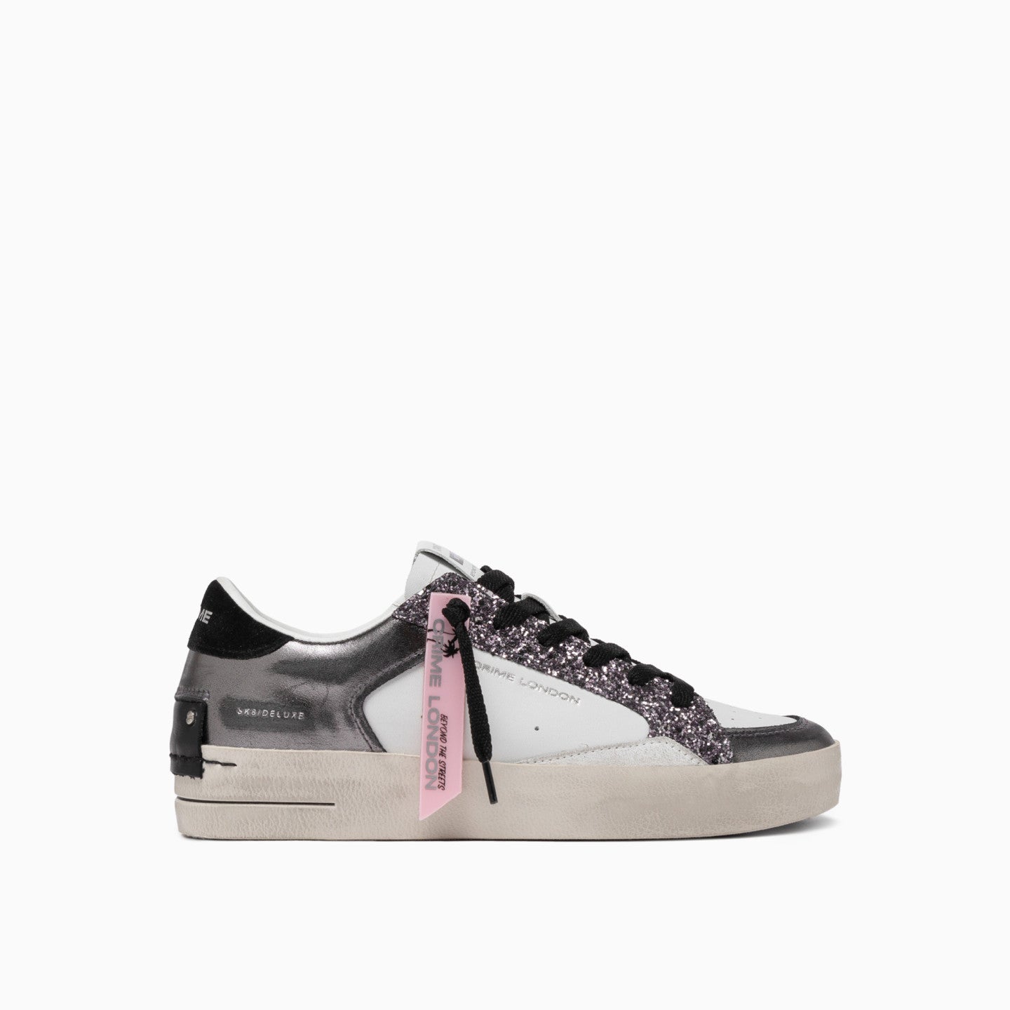 Sneakers Donna - SK8 PIOMBO GLITTER - Crime London