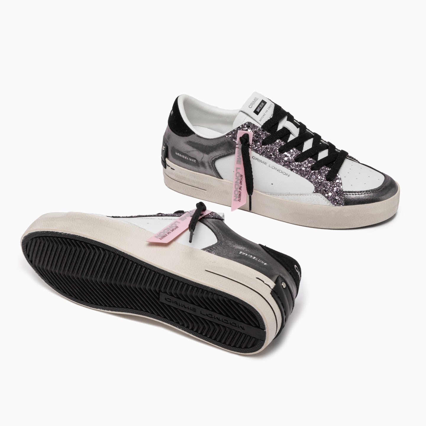 Sneakers Donna - SK8 PIOMBO GLITTER - Crime London