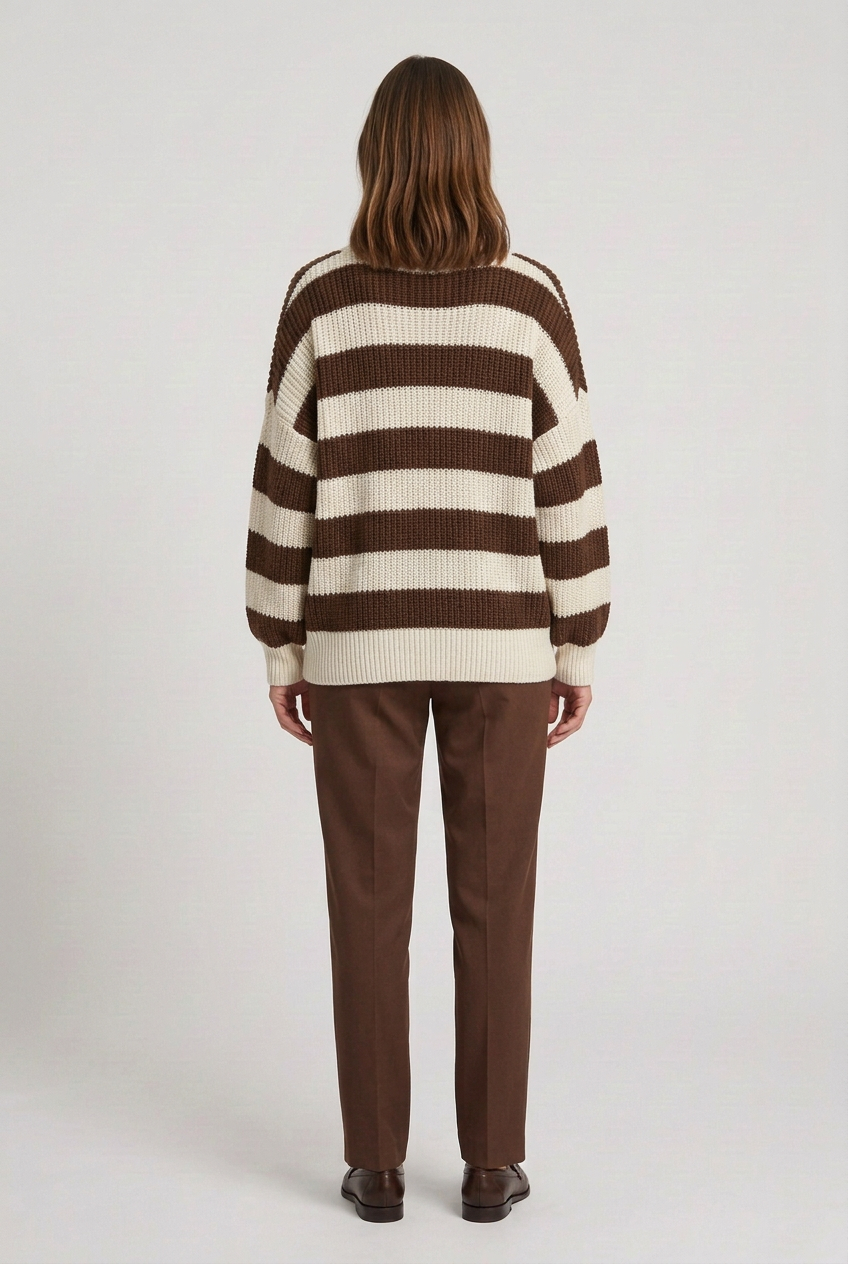 SUSYMIX CARDIGAN RIGATO CREMA M92082