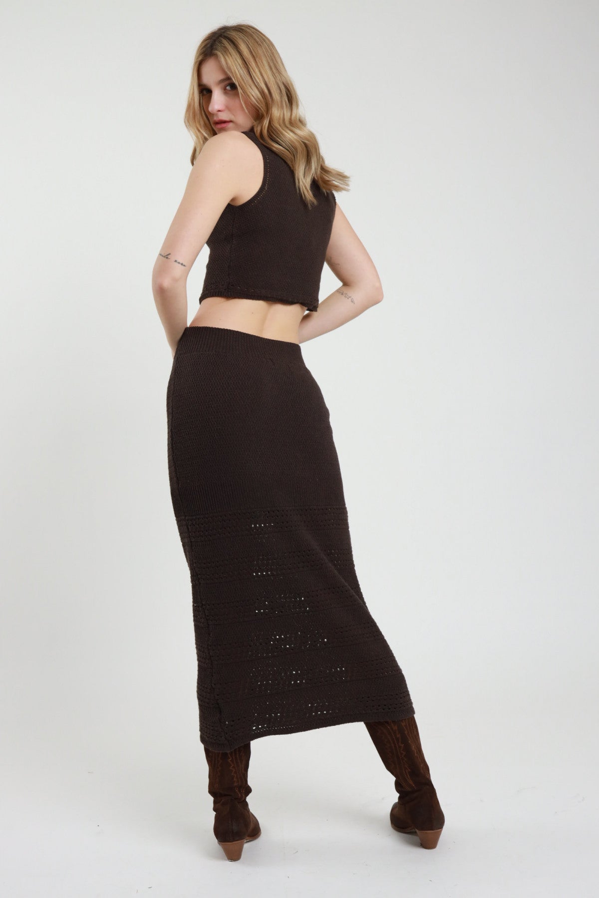 SUSY MIX TOP + GONNA IN MAGLIA MORO 26230