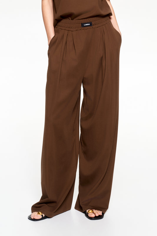 PANTALONE MORBIDO - Marrone - Lumina