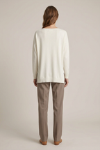 KONTATTO MAGLIA SPACCHI LATERALI PANNA/OFFWHITE