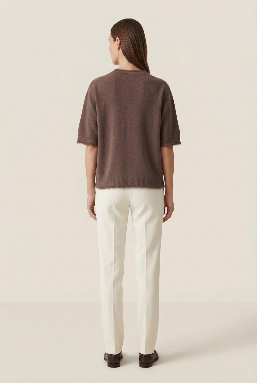 SUSYMIX MAGLIA COLLO ECOPELLICCIA MARRONE M332