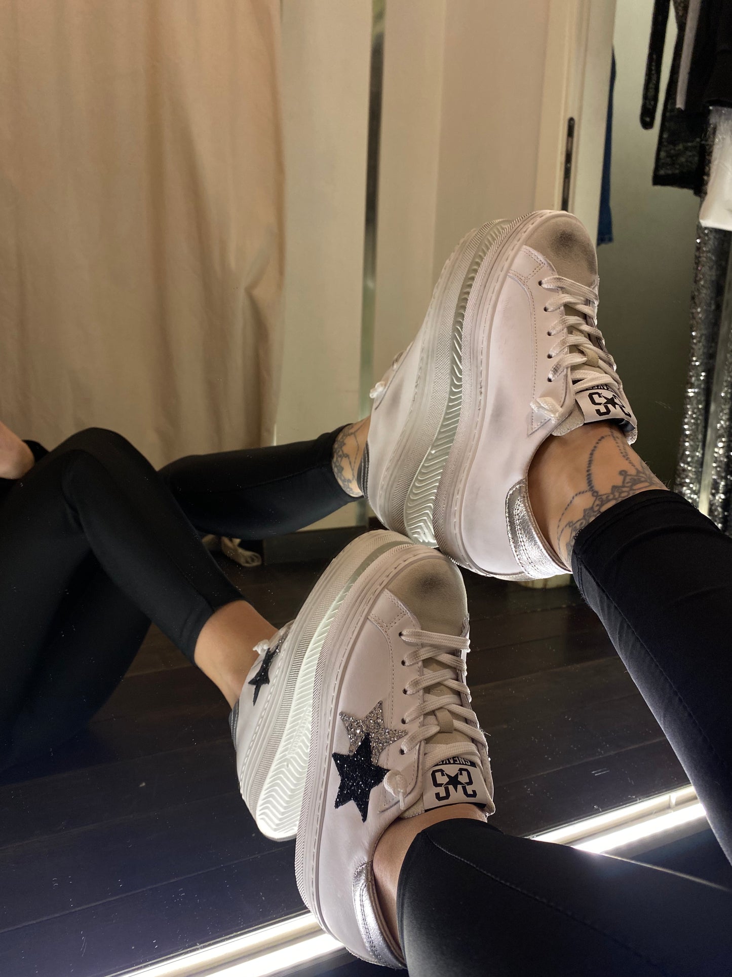 Sneakers Donna PLAT - Bianco/Ghiaccio/Nero/Argento - 2STAR